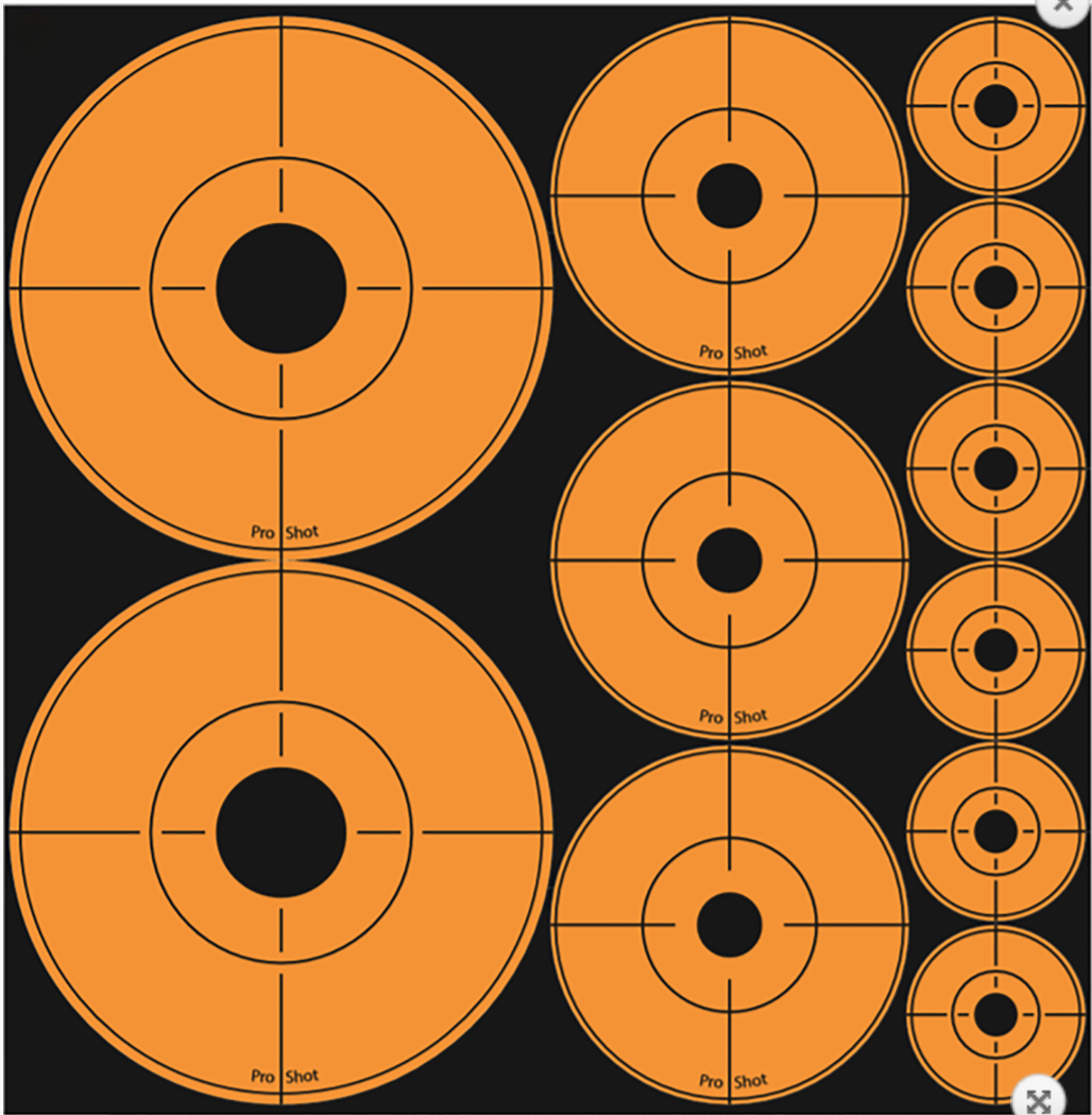 ProShot Peel Stick Target Dots Assorted Orange