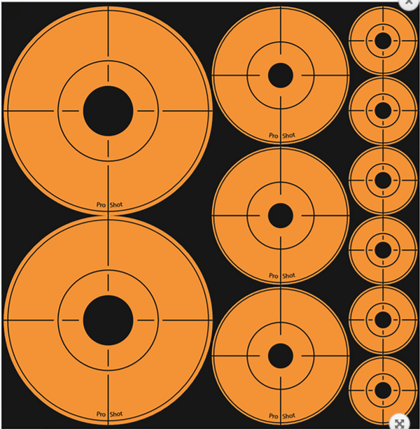 ProShot Peel Stick Target Dots Assorted Orange