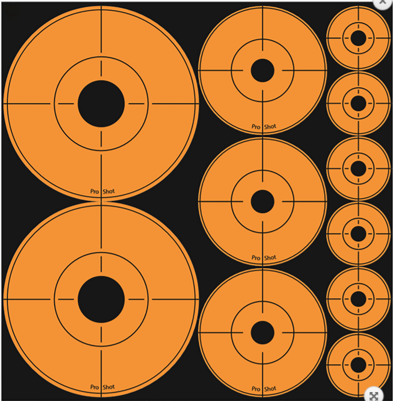 ProShot Peel Stick Target Dots Assorted Orange