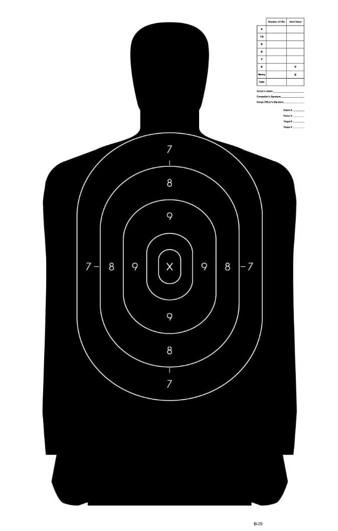 12" x 22" B-29 Police Silhouette Target