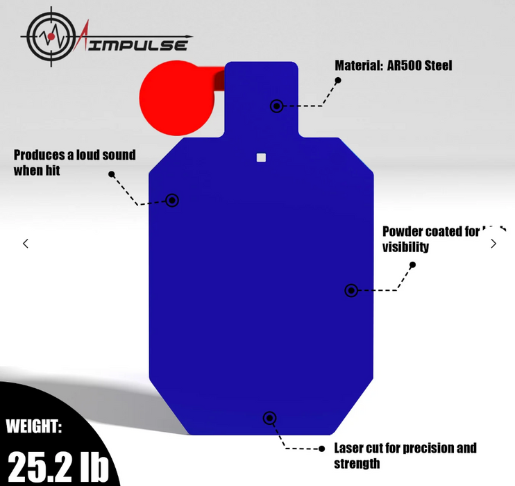 AIMPulse AR500 Steel Hostage Shooting Target - 3/8"