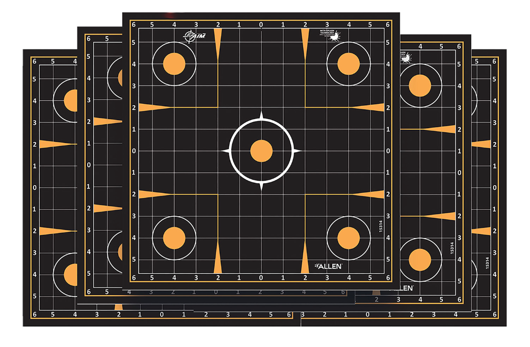 EZAim Splash Paper SightIn Grid Black & Orange 12" x 12"