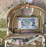 IR Tools Don't Tread On Me flag patch reflecting white light on a multicam pack