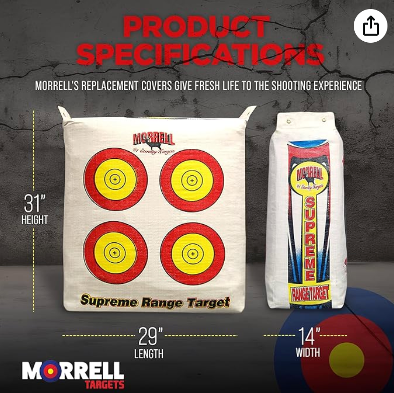 Morrell Weatherproof Archery Bag Target with NASP Scoring Rings w/Replacement Cover