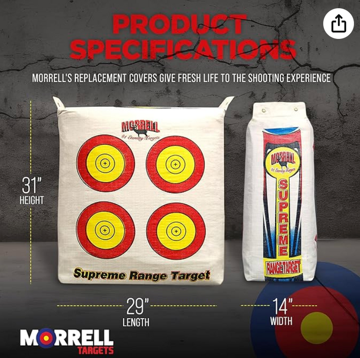 Morrell Weatherproof Archery Bag Target with NASP Scoring Rings w/Replacement Cover
