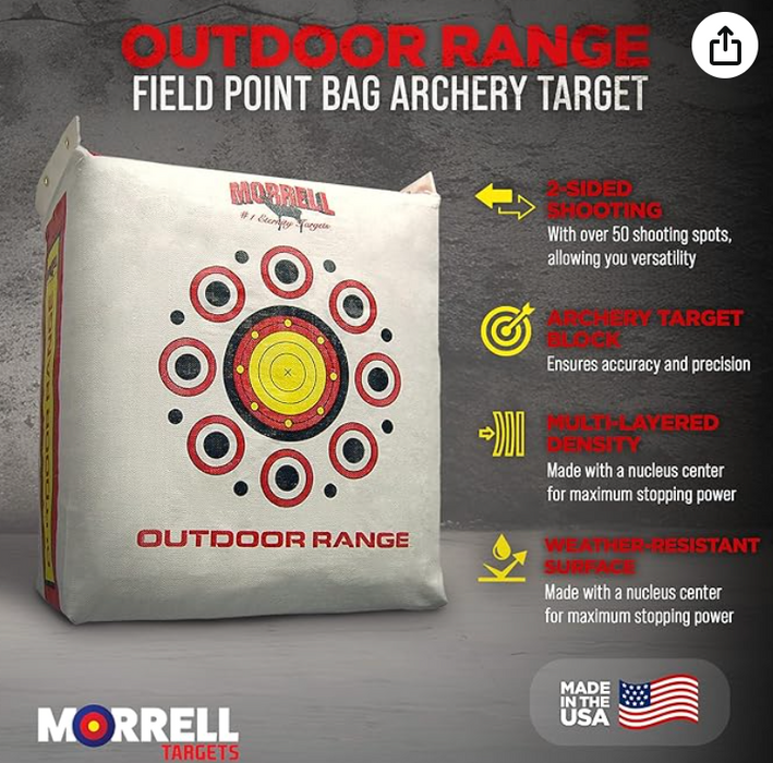 Morrell Weatherproof Durable Range Adult Field Point Archery Bag Target with Over 50 Bullseyes