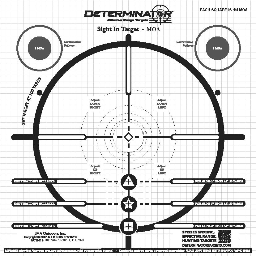 Determinator Targets - Sight-in ¼ MOA Squares — Targets Unlimited