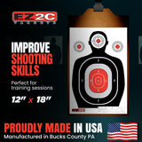 100 EZ2C 12"x18" Silhouette Shooting Target USA MADE Premium Targets for the Range, Gun Gifts (Peel-Off Pad 100)