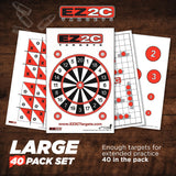 40 EZ2C Targets: Four Fun Game Styles Paper Targets 11"x17" USA MADE