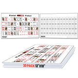 20 EZ2C Pistol Poker Paper Shooting Targets 12"x18" 20 pack USA MADE