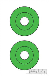 25 EZ2C Targets RD1: Two 6.5" Bullseyes Shooting Paper Targets 11"x17" Pad of 25 USA MADE