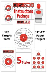125 EZ2C Targets Instructors Favorites 5 Styles Paper Targets Bundle 11"x17" USA Made