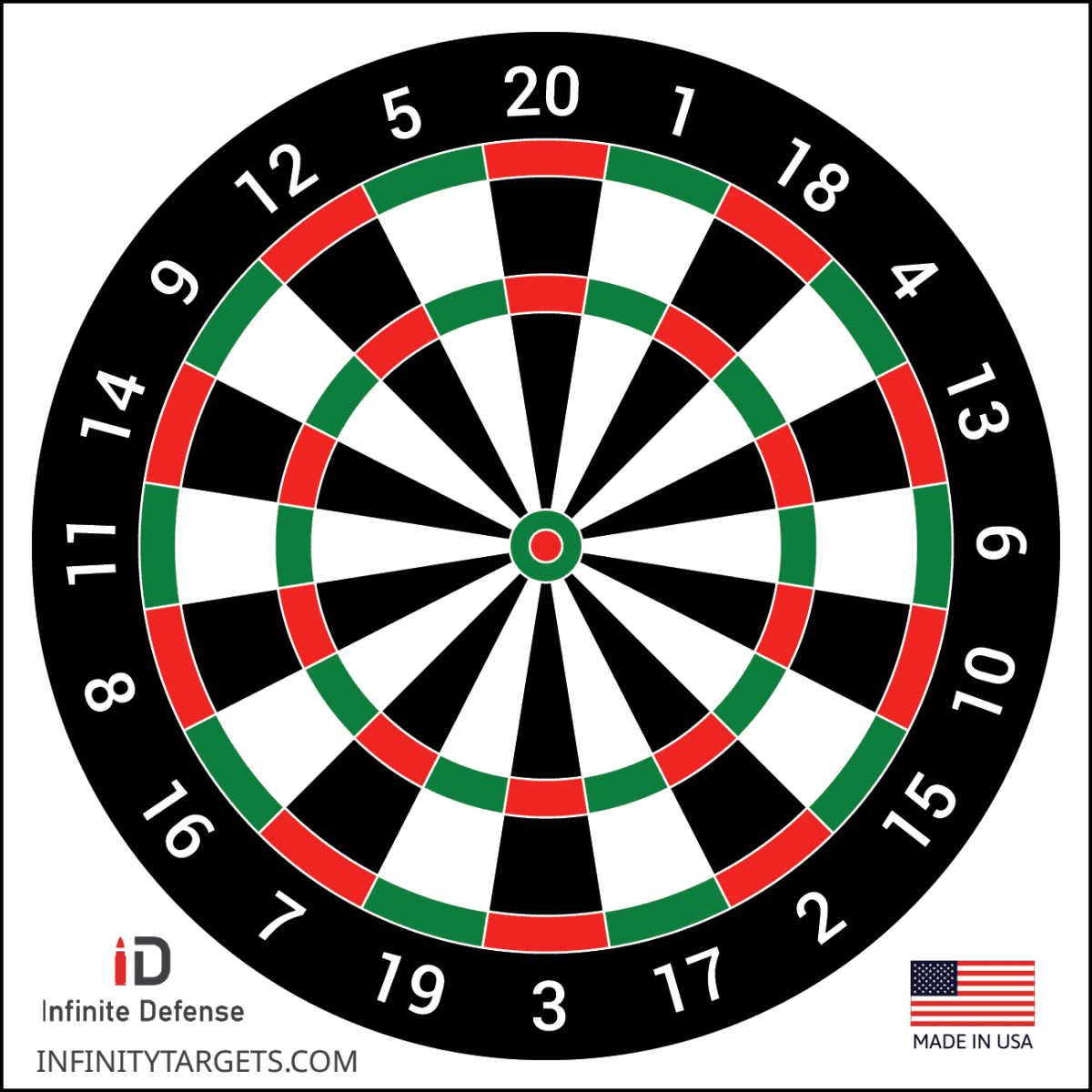 Dartboard Shooting Target - 18"x18" Paper