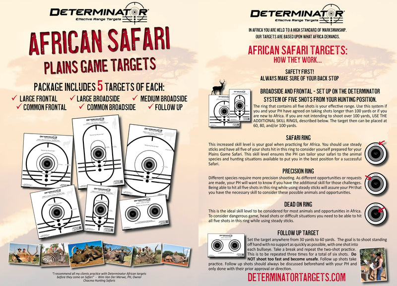 Determinator Targets - African Plains Game Safari Targets