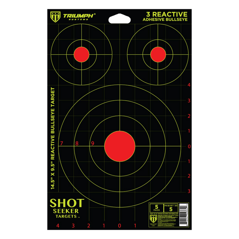 Shot Seeker with 3 Asst Size Reactive Adhesive Bullseyes - 5PK