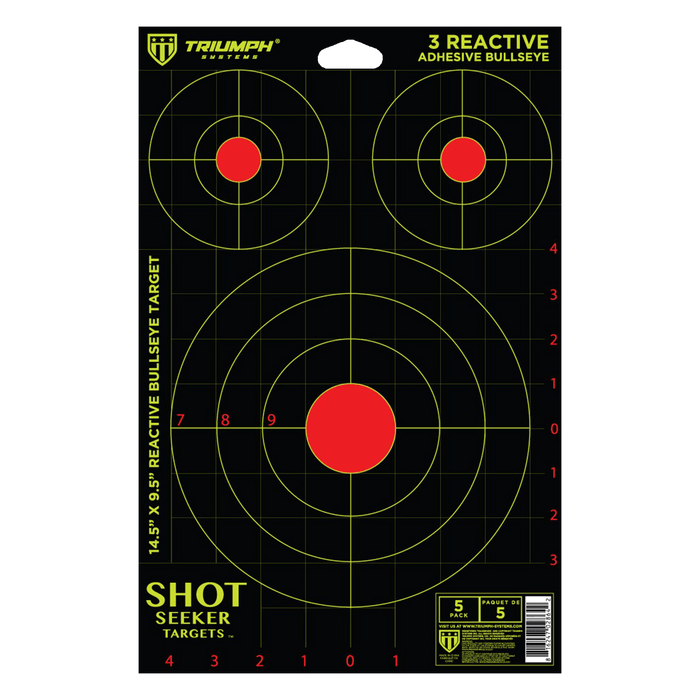 Shot Seeker with 3 Asst Size Reactive Adhesive Bullseyes - 5PK