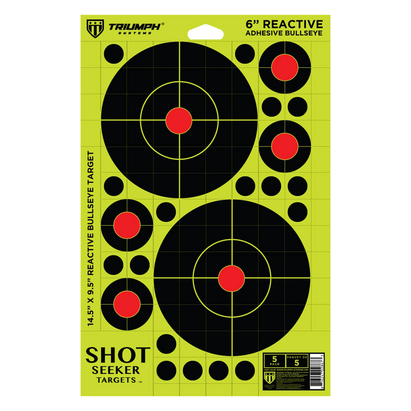 Shot Seeker with 6" Reactive Adhesive Bullseyes - 5PK