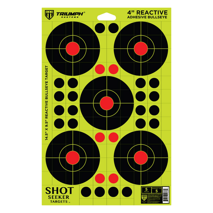 Shot Seeker with 4" Reactive Adhesive Bullseyes - 5PK