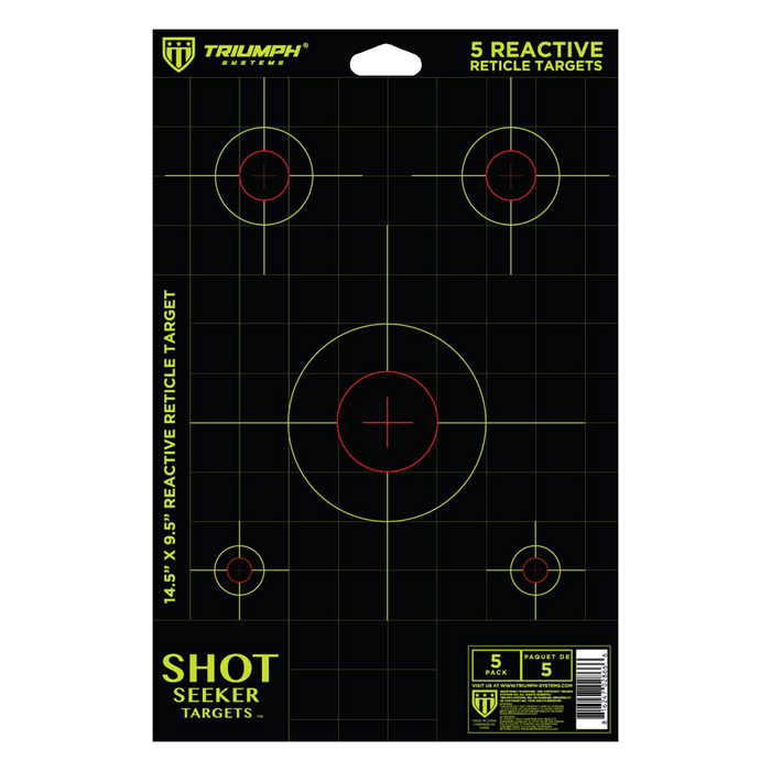 Shot Seeker with 5 Asst Size Reactive Retical Bullseyes - 5PK