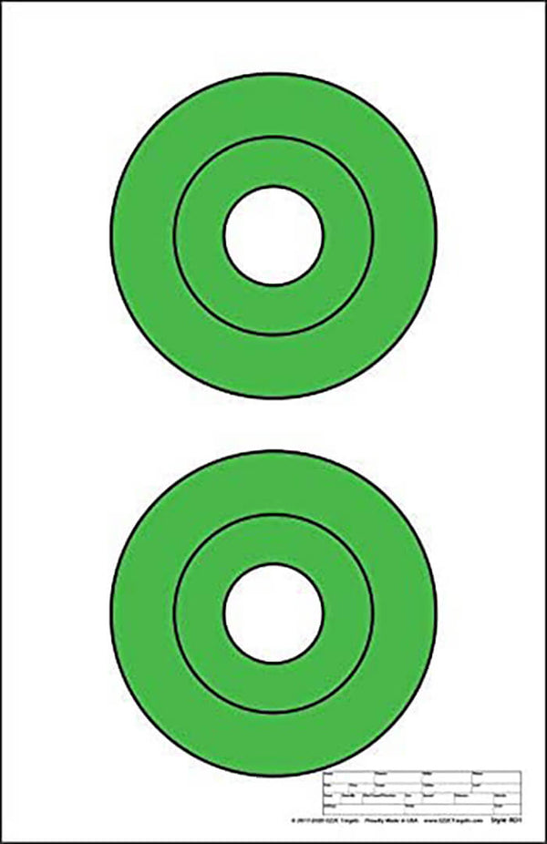 11" x 17" Green Bullseye Targets - 25 Pack