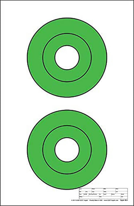11" x 17" Green Bullseye Targets - 25 Pack