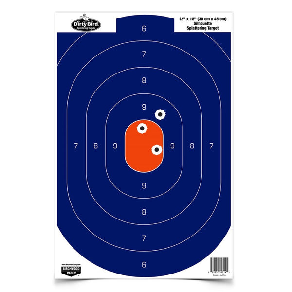 Birchwood Casey 12in x 18in Blue Orange Silhouette-100 Targets