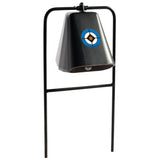 Do-All Outdoors .22 cow bell target: black bell with a bullseye on a steel stand — image 1