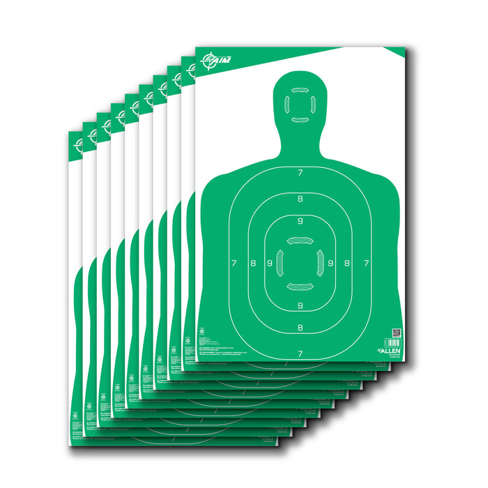 Target Paper Green EZAim Silhouette Paper Target Green 12