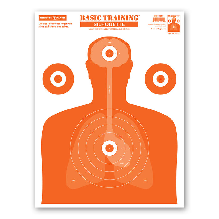 Basic Training Silhouette - Life Size Economy Paper Shooting Targets - 19"x25"