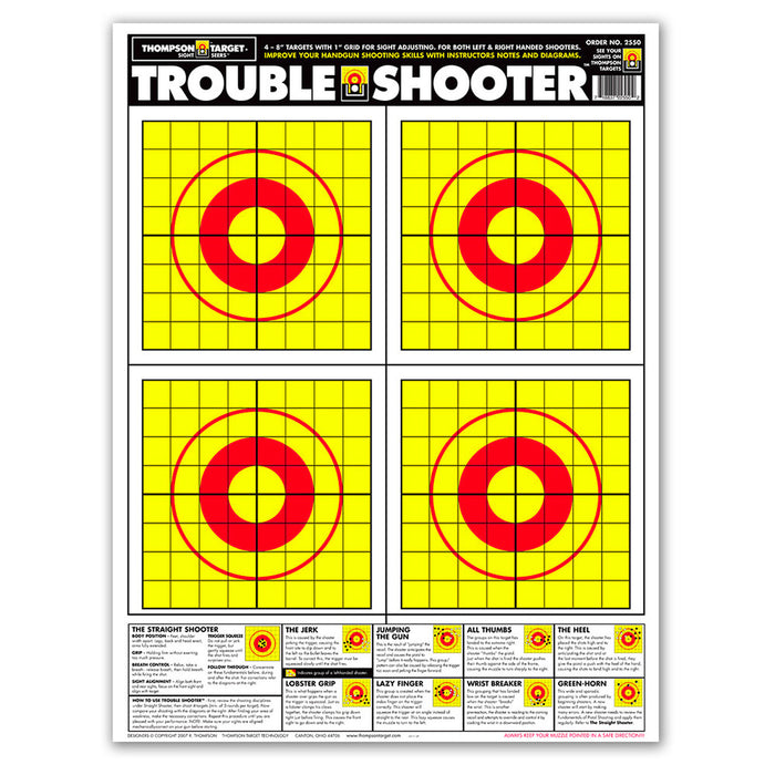 Trouble Shooter Handgun Diagnostic - 19"x25" Paper Shooting Targets