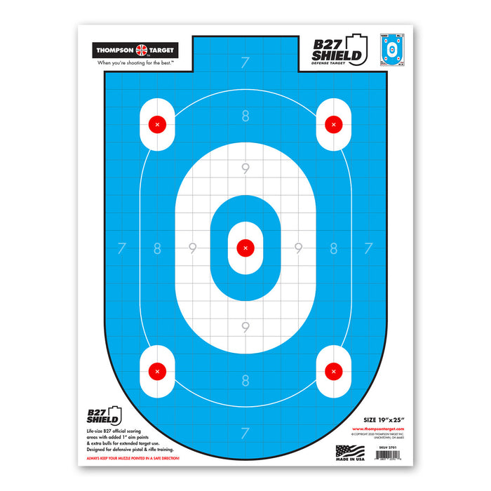 B27-Shield Defense Training - 19"x25" Paper Shooting Targets