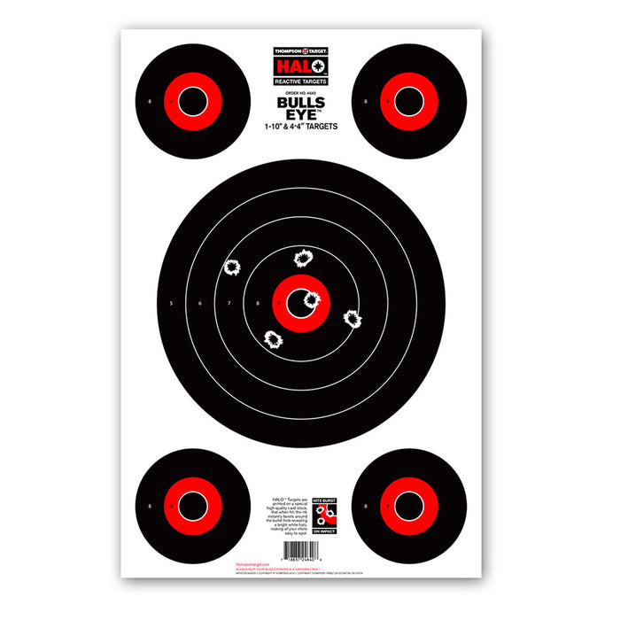 HALO Bullseye 10" & 4" Targets - Reactive Splatter 12.5"x19"