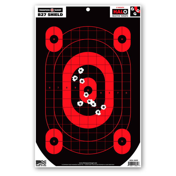 HALO B27-SHIELD Defensive Training Reactive Shooting Targets - 12.5"x19"