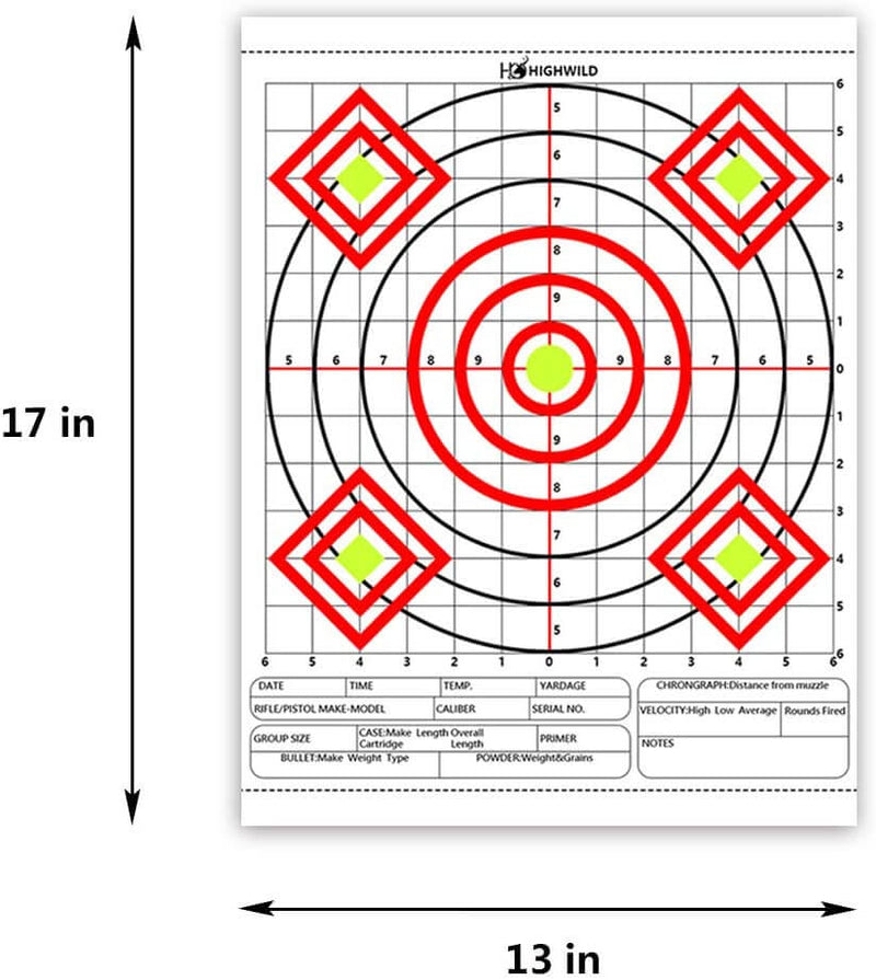 Clear Bullseye Targets Sheet for Shooting Practice