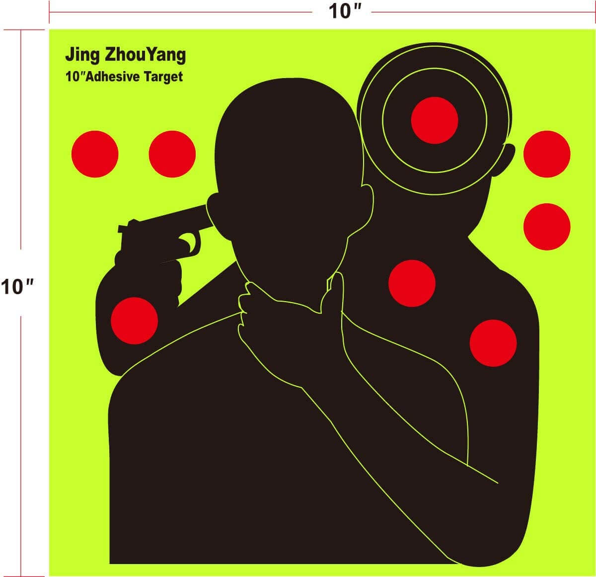 10 Kill Target Reusable Adhesive Shooting Targets Bulk Value Pack, 10 x 10 inch ...