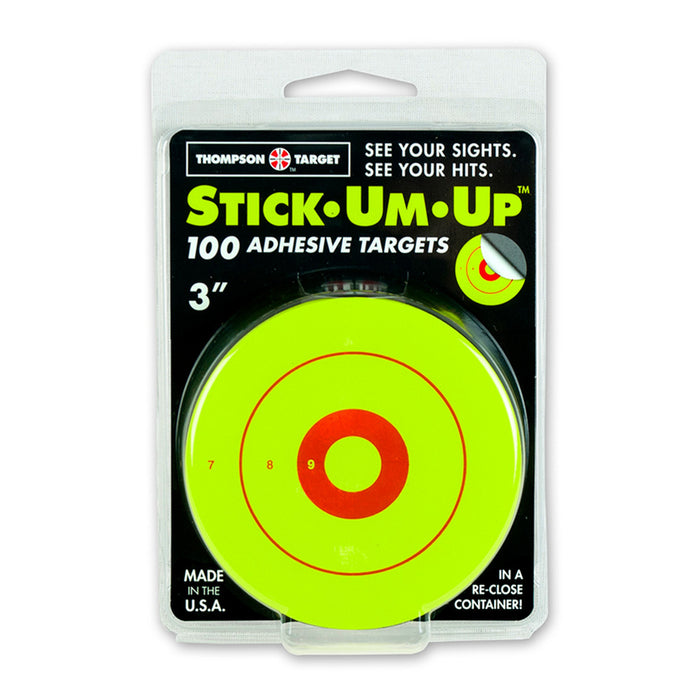Stick-Um-Up Green 3" Adhesive Targets | Re-Close Container (100 pack)
