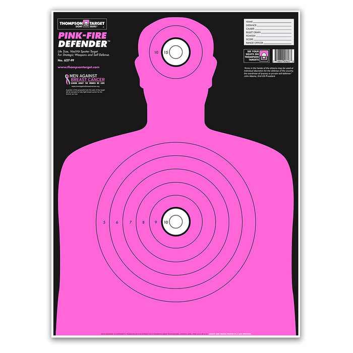 Pink-Fire Life Size Silhouette Training Targets - 19"x25"