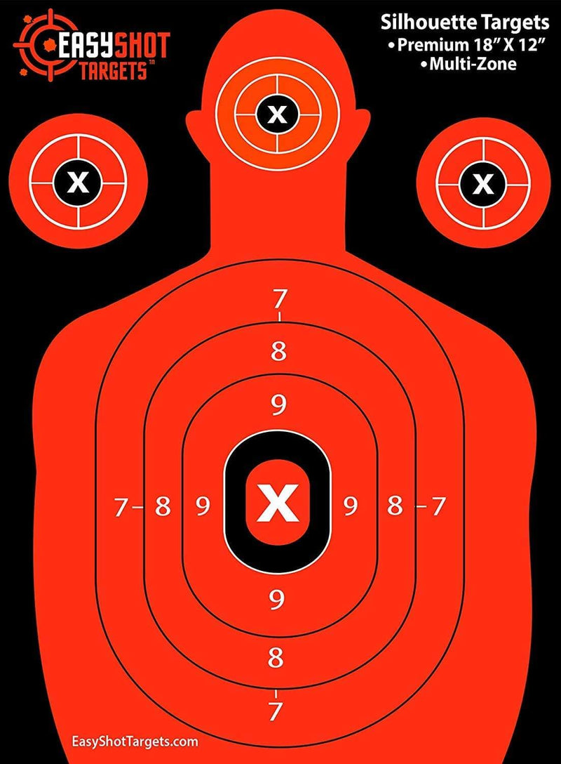 Heavy-Duty Fluorescent Silhouette Paper Sheets Targets