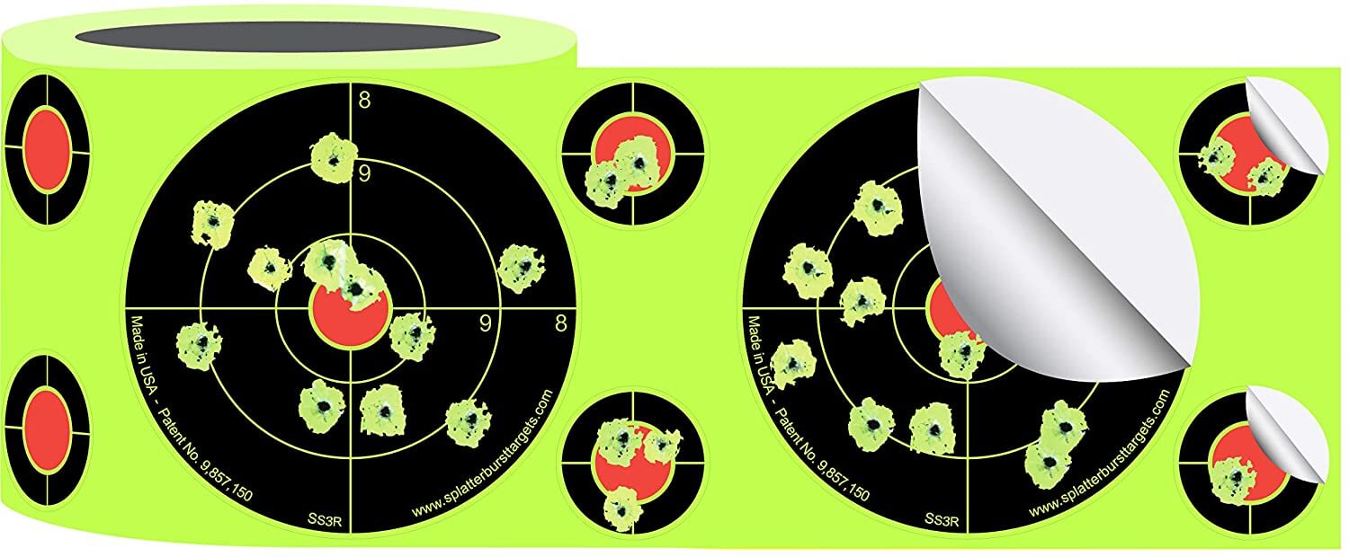 Roll of (250) 3 Inch Stick & Splatter Self Adhesive Shooting Target Stickers