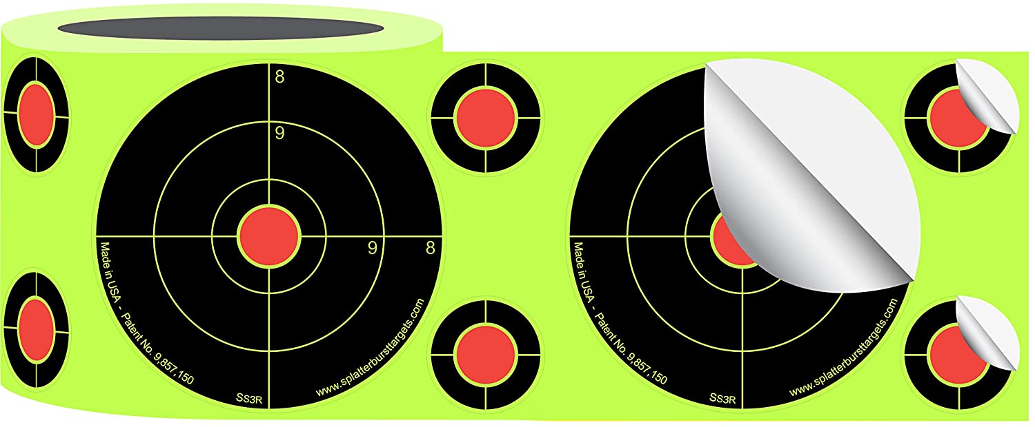 Roll of (250) 3 Inch Stick & Splatter Self Adhesive Shooting Target Stickers