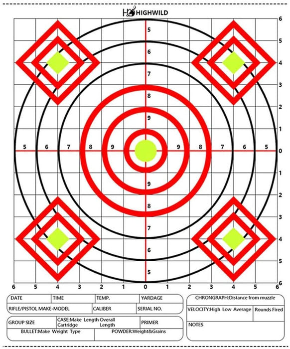 Clear Bullseye Targets Sheet for Shooting Practice