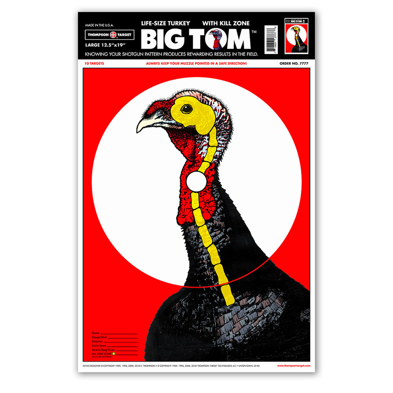 Life-Size Turkey Paper Hunting Targets - 12.5"x19"