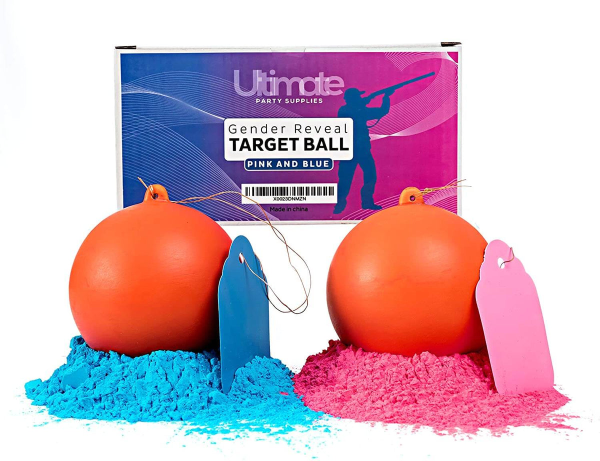 Gender Reveal Ceramic Target Ball Pink & Blue Set