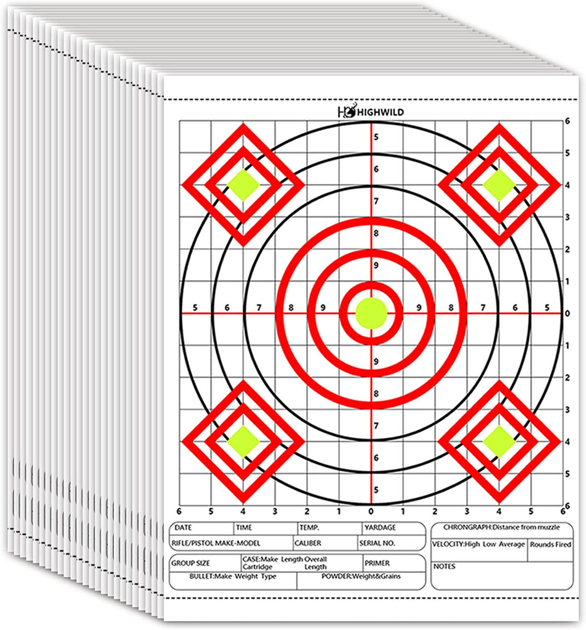 Clear Bullseye Targets Sheet for Shooting Practice