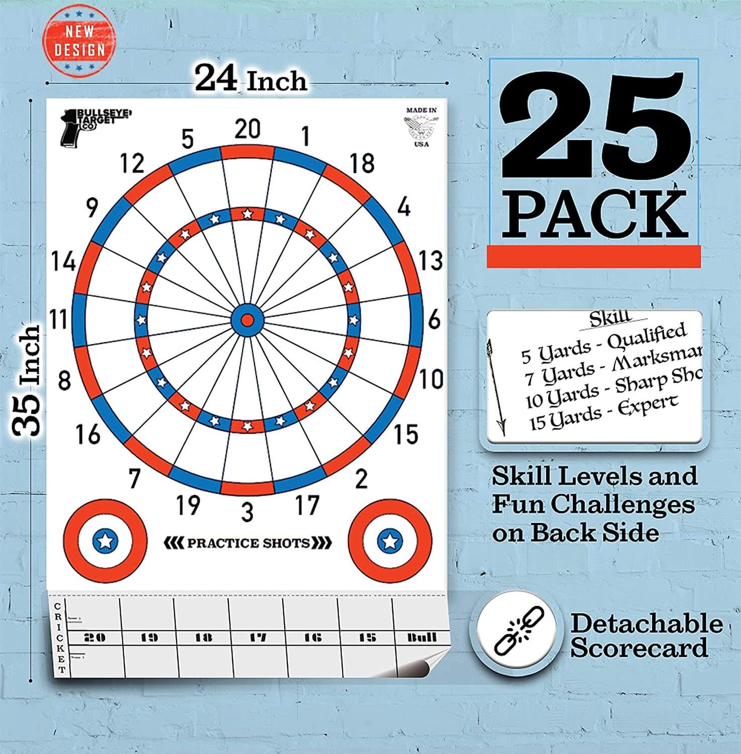 24x35 Inch. Fun Multi-Player Paper Target