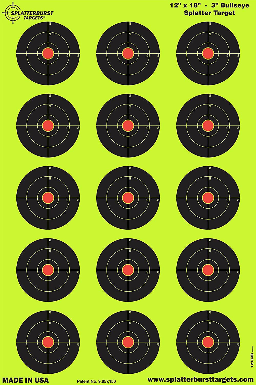 Yellow Target Set 3 inch Adhesive Reactive Targets Shots Burst Bright Fluorescent Yellow ...
