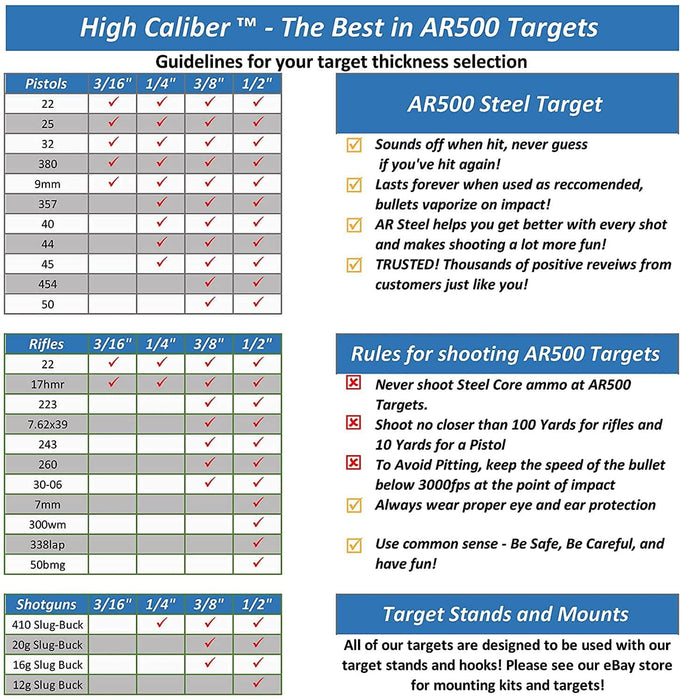 High Caliber AR500 Target Slaymaker