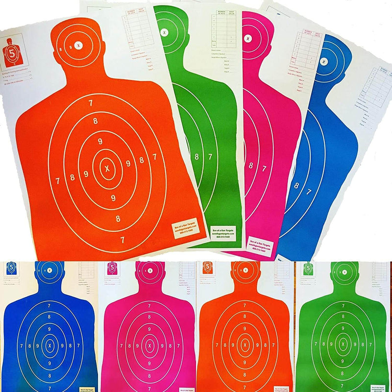 Life Size B-27 Silhouettes, Four Color Combo Package