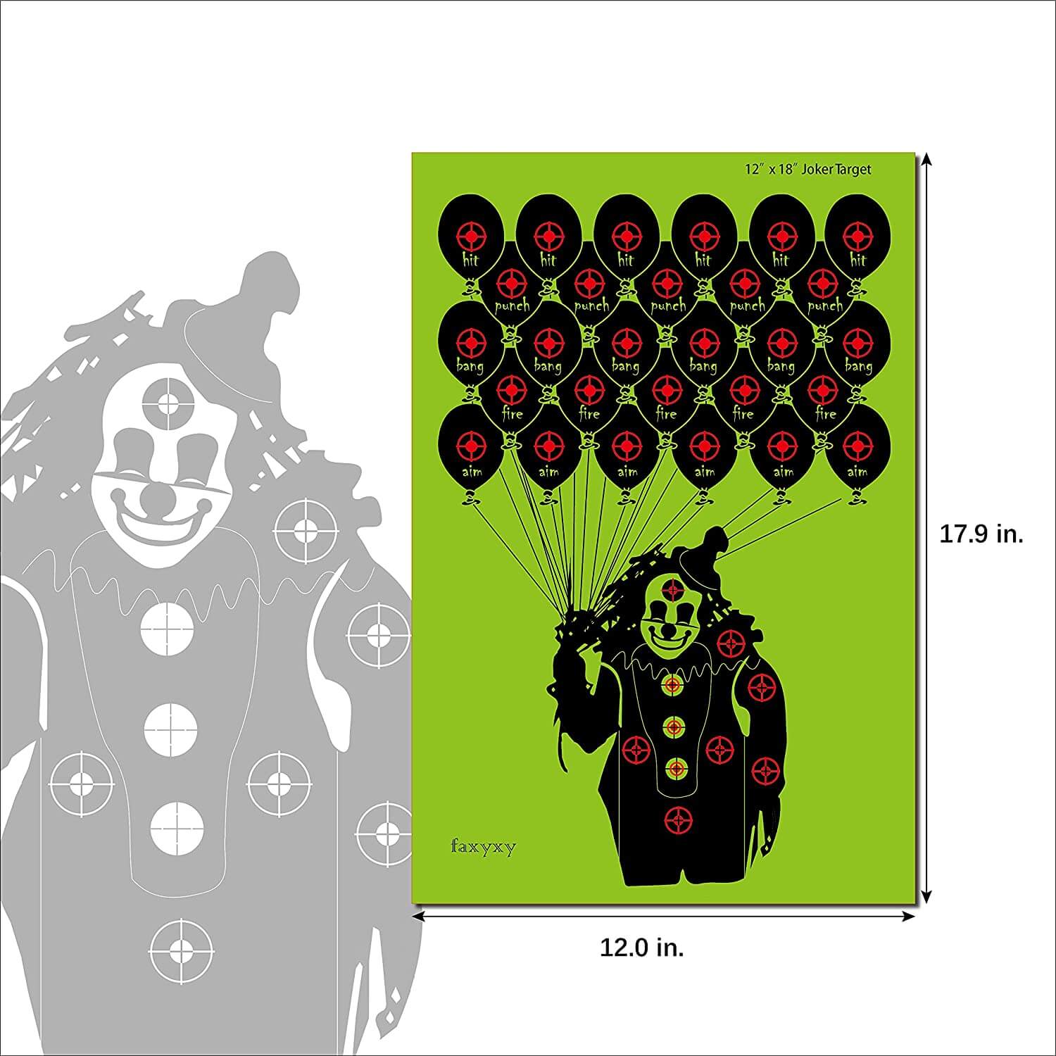 30 Pack Clown Paper Target 12 x18 inch