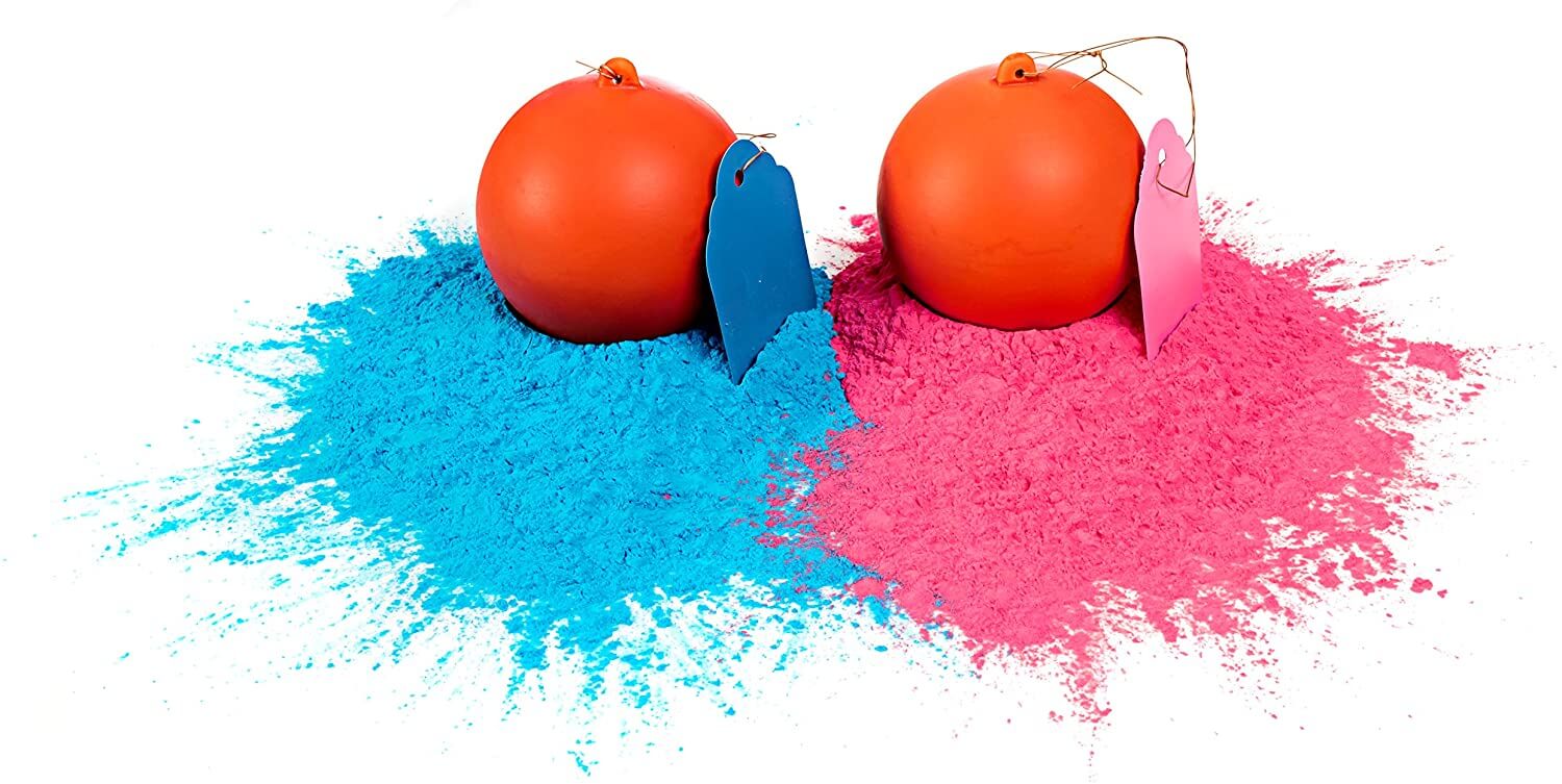 Gender Reveal Ceramic Target Ball Pink & Blue Set